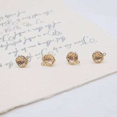 10pcs Irregular Earring Post, Lunar Surface, 14K Gold Plated, S925 Silver Pin Nickel Free Earrings, Ear Stud with Loop ZX127