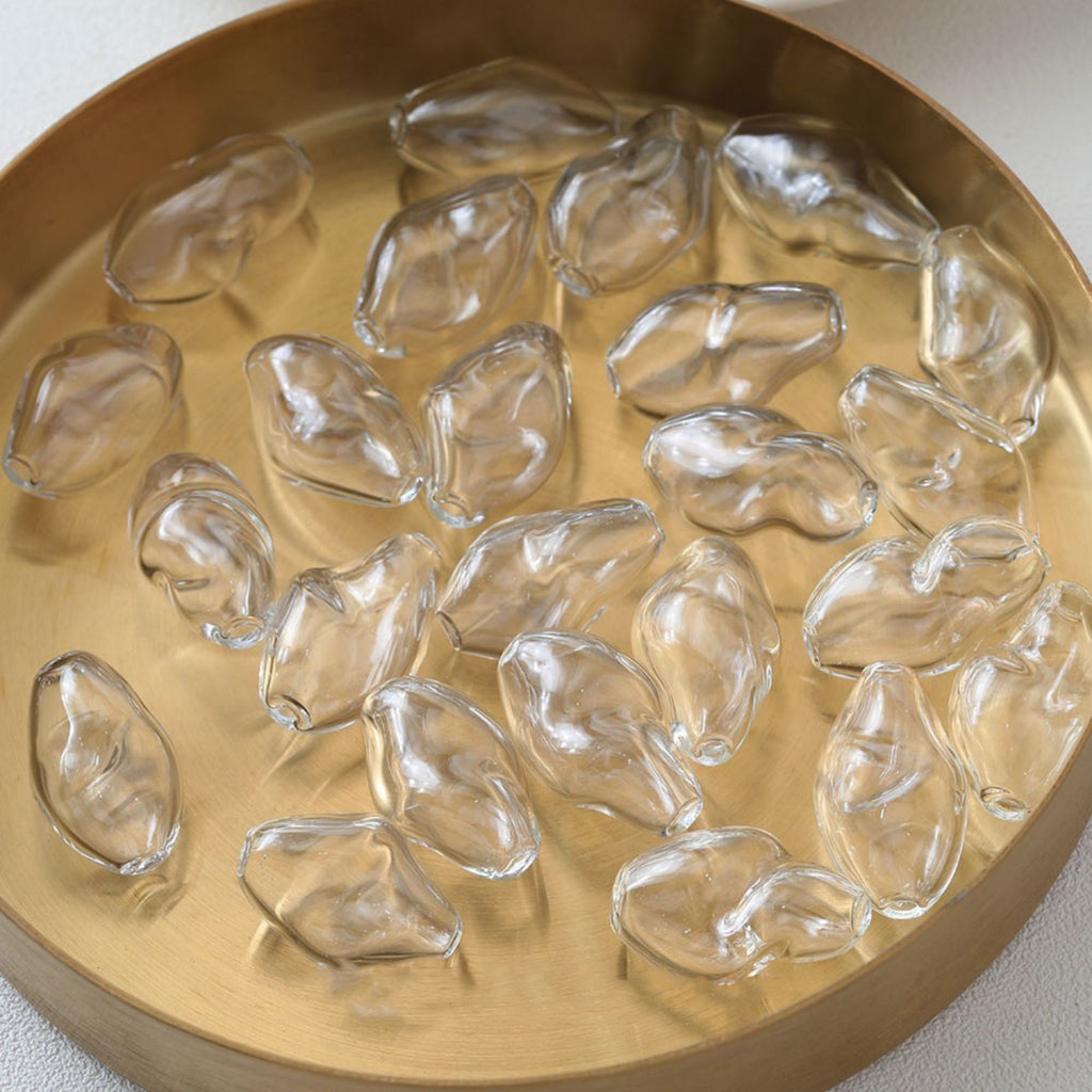 Glass Bubble Beads,Irregular Twisted Glass Beads, Colorful Hand Blown Hollow Round Globes for Jewelry Making, DIY Beads Finding GZ560