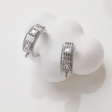 Load image into Gallery viewer, C Shape Earrings Post, 14K Gold/Silver Plated, CZ Pave, S925 Silver Ear Pin Nickel Free, Ear Stud Hypoallergenic Earring Findings GZ406