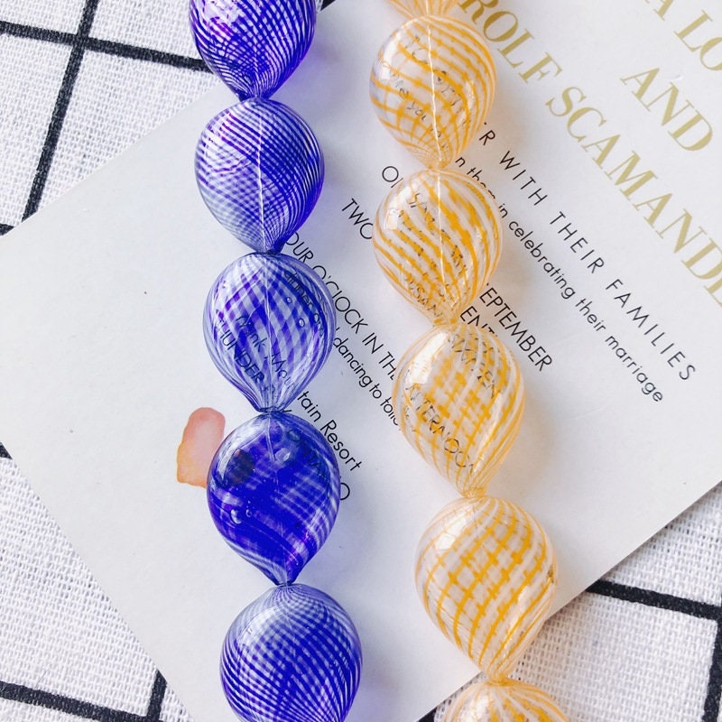 4pcs Glass Drop Bubble Beads, 26mm, Hand Blown Hollow Oval Globes for Jewelry Making, DIY Beads Finding MY082