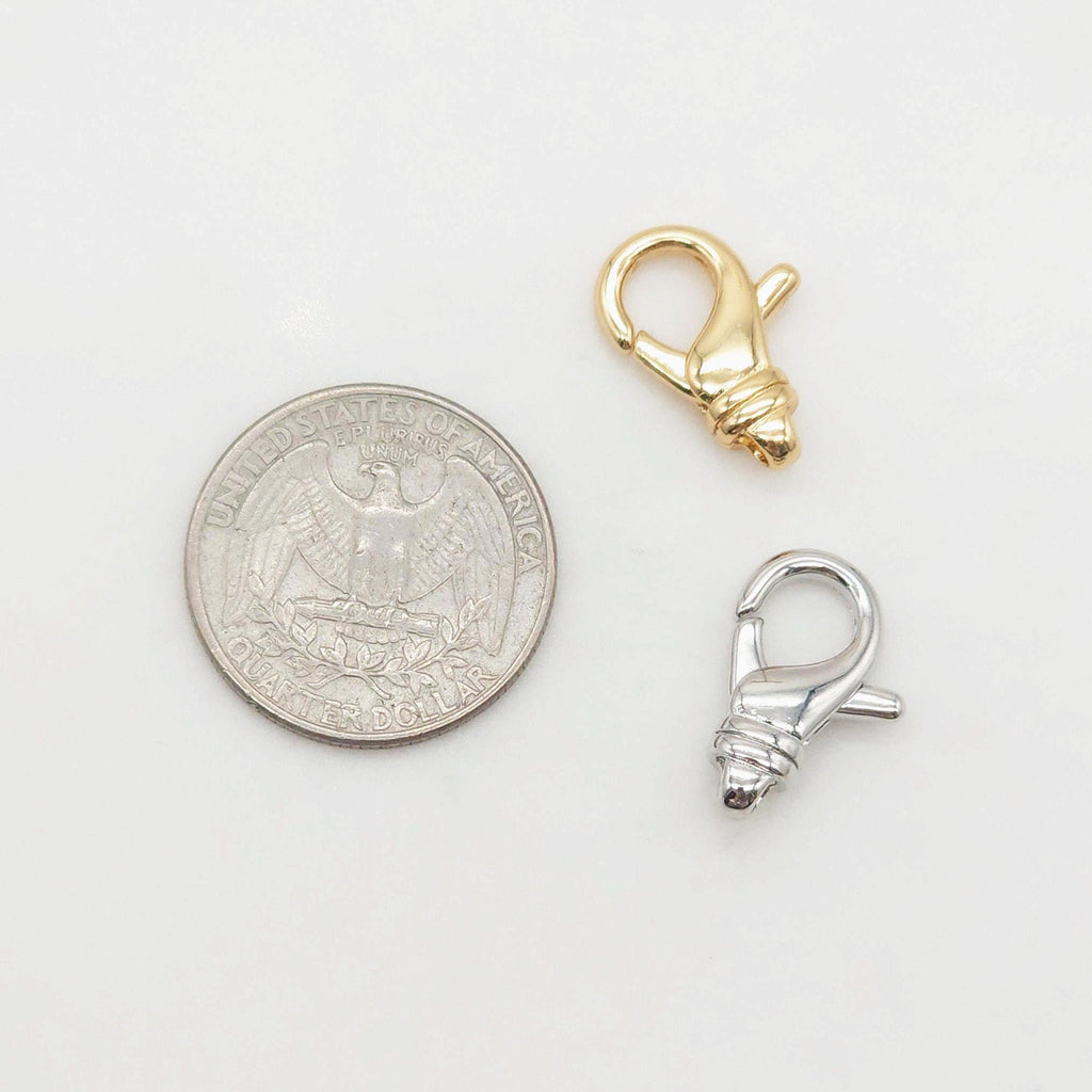 18K Shiny Gold Plated Lobster Clasp Claw, 19.2*13mm, Necklace Bracelet Making Clasp with Closed Loop, Jewelry Findings S20368