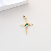 Load image into Gallery viewer, North Star Charms,  Crystal Cubic Pave Star Pendant, 18K Gold Plated, Necklace Making Star Charms, Jewelry Findings S1339