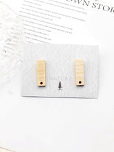 Load image into Gallery viewer, 4PCS Wood Earrings, Rectangle Wooden Earrings for women, Reclaimed Ash Wood, Nickel Free, Geometric Statement Earrings Finding  JT905