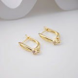 Cutout English lock with loop, Gold/Rhodium Plated Earring hoop, Hypoallergenic & Nickel-Free，DIY Handmade Earring Findings Supplies D0090