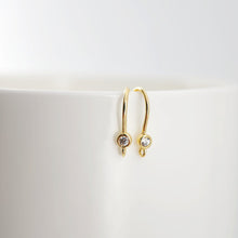 Load image into Gallery viewer, 18K Gold Plated Ear Wires, Cubic Pave Earring Hooks, Nickel Free, Fish Hooks, Ear Wires for Jewelry Making D0160