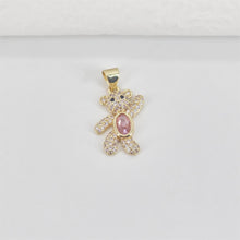 Load image into Gallery viewer, Bear Charm, Pave CZ, 18K Gold Plated Crystal, Teddy Bear Pendant, Rabbit for Jewelry Making S20784