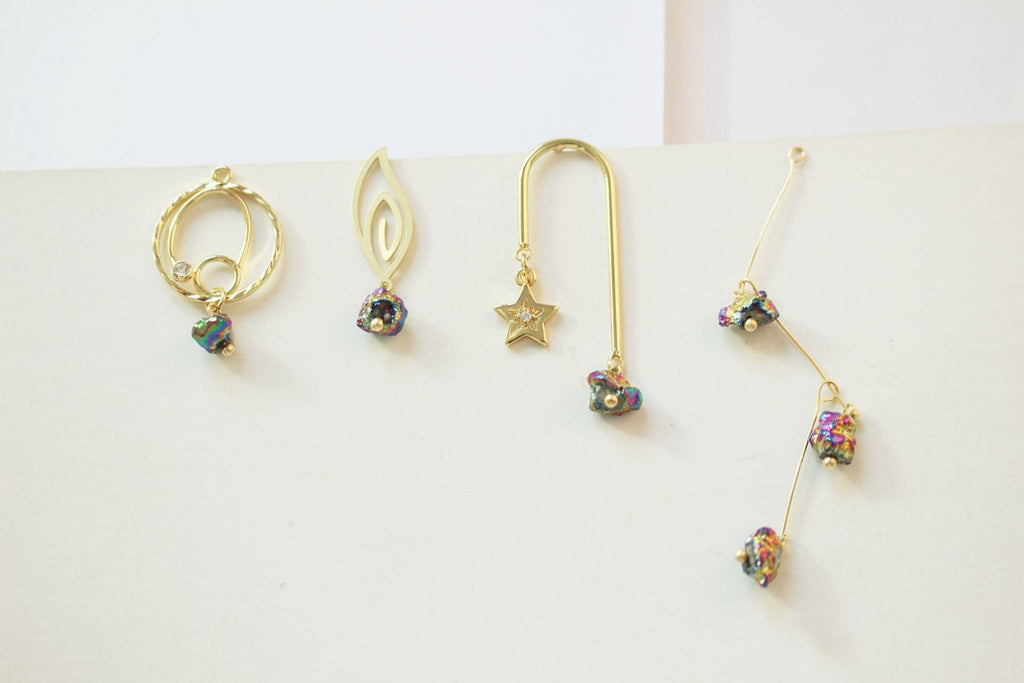 5pcs Irregular Crystal Imitation Ore Spacer Beads, 8mm, Crystal Loose Beads for Jewelry Making, DIY Beads Finding GZ436