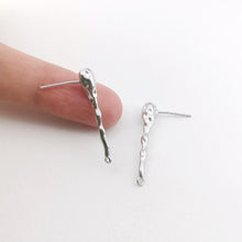 Cargar imagen en el visor de la galería, Pendiente de oreja martillado con aro, pendiente de plata S925 sin níquel, pendiente de botón dorado/plateado, accesorios hipoalergénicos ZX102