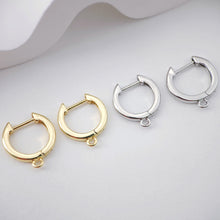 تحميل الصورة إلى عارض المعرض، 4 قطع من حلقات الأذن Huggie Hoops، حلقات أذن رافعة مطلية بالذهب عيار 18 قيراطًا، نتائج صنع الأقراط الذهبية لصنع المجوهرات D0107