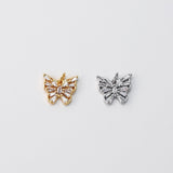 Butterfly Charm, 18K Gold Plated Pave Pendant, Cubic Animal Charm, 14mm, Necklace Jewelry Finding S943