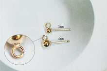 Load image into Gallery viewer, Gold Filled Ball Ear Post With Open Loop, 2mm,3mm,4mm, Nickel Free Earrings, Ear Stud, Hypoallergenic Earring Findings BL003