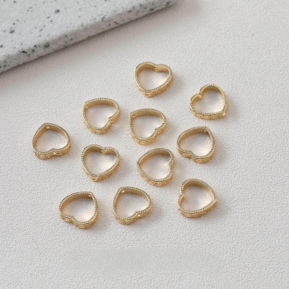إطارات خرز على شكل قلب تناسب خرز 8 مم، مطلية بالذهب عيار 18 قيراطًا، خرز متباعد أنيق، إطارات خرز، العثور على المجوهرات GZ622
