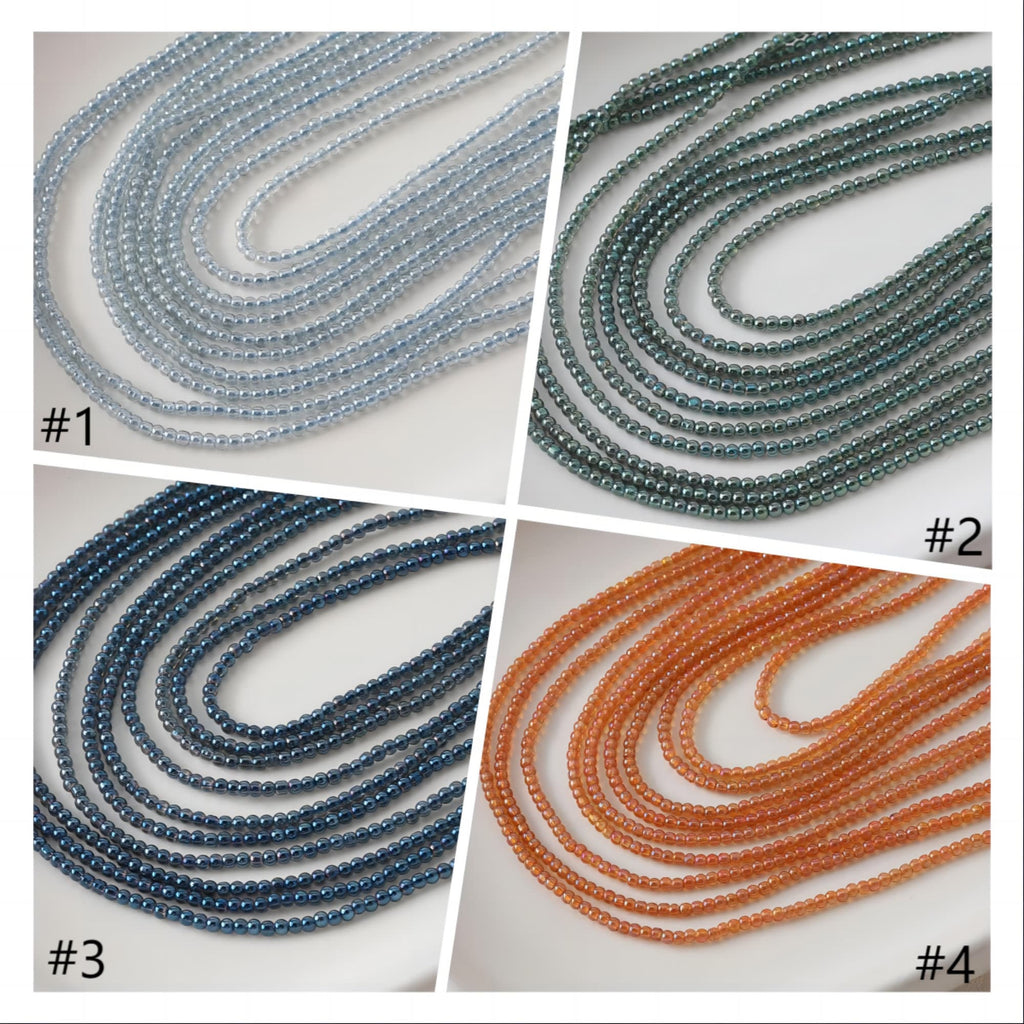 2.2mm Round Glass Beads, Crystal Glass Loose Beads for Jewelry Making, DIY Beads Finding GZ545