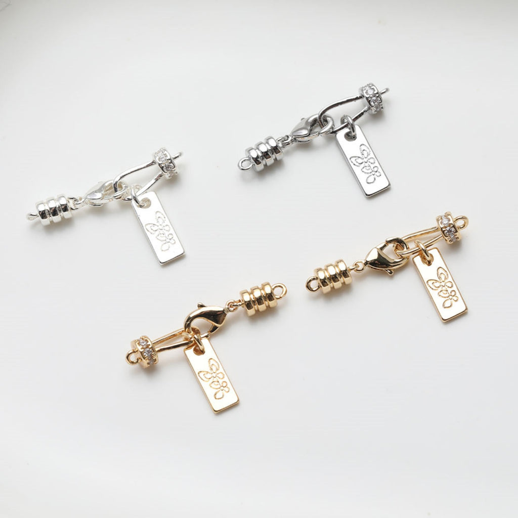 موصل سلسلة على شكل زهرة مع مشبك جراد البحر، مطلي بالذهب/الفضة عيار 14 قيراطًا، صنع قلادة وسوار، العثور على الموصل GZ531