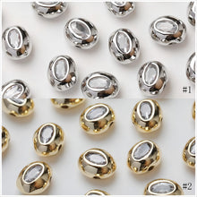 Load image into Gallery viewer, Heart Spacer Beads, 14K Gold, Silver Plated, CZ Pave Beads, Heart Pendant, Jewelry Making Supplies GZ413