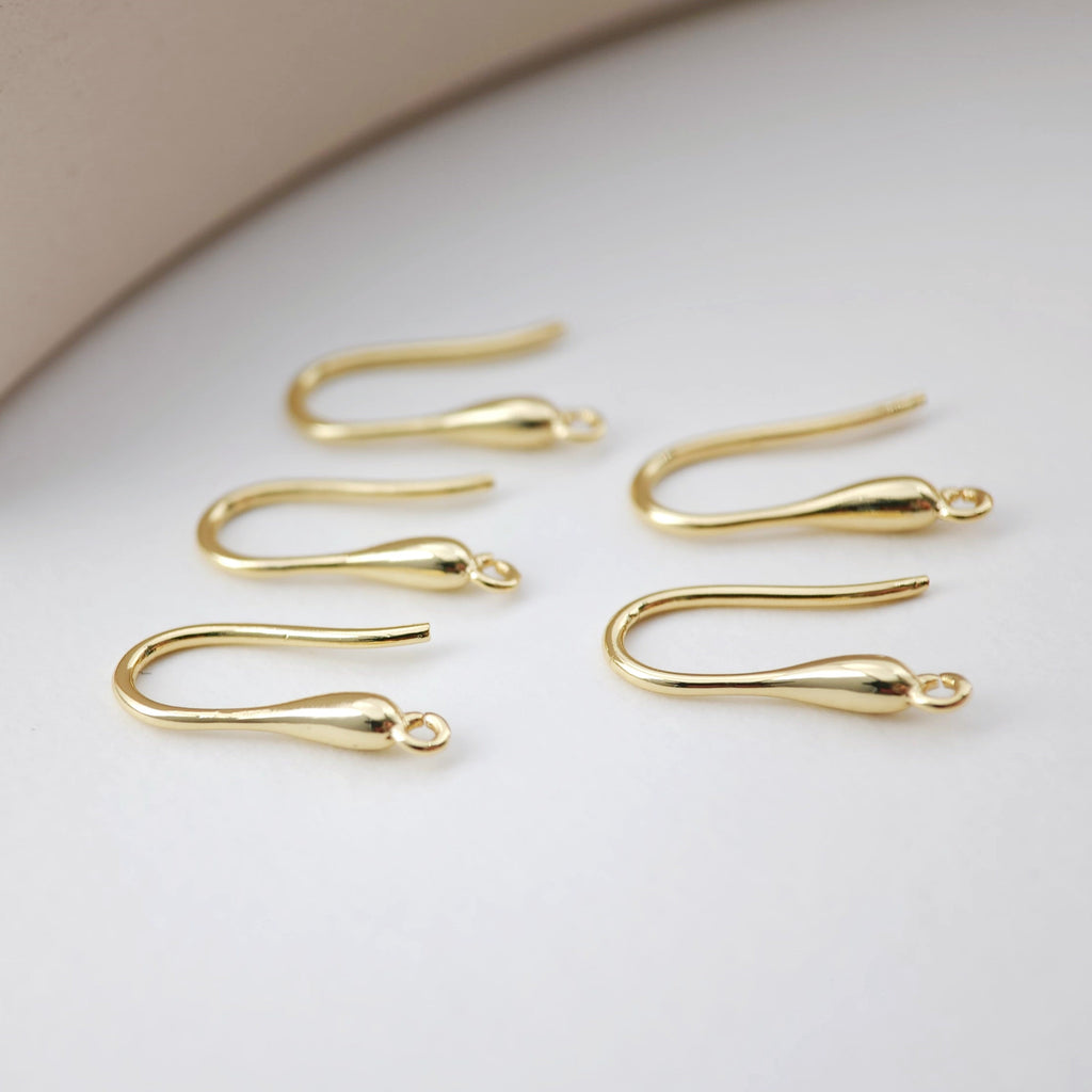 Fish Hooks, 18K Gold Plated Ear Wires, Gold Earring Earring Hooks, Ear Wires for Jewelry Making D0187