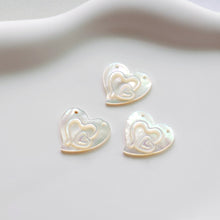 Load image into Gallery viewer, Heart White Mother-of-Pearl, MOP Shell Pendant, Sector White Nacre, Shell Charm, Mother of Pearl Jewelry Making Findings RY015