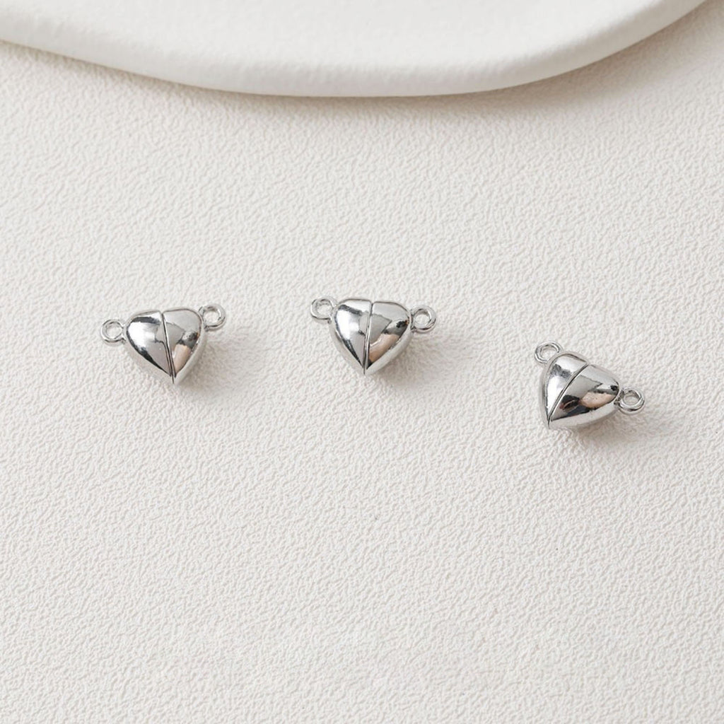 مشبك مغناطيسي على شكل قلب، مشبك سوار مغناطيسي، زوج واحد، مطلي بذهب عيار 14 قيراط، 16*12 مم، مشبك بحلقة، موصل، مشبك صنع الأساور GZ219