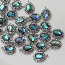 Cargar imagen en el visor de la galería, Colgante de concha ovalada, concha negra, dije de concha blanca, dije de concha bohemio, accesorios para joyería de concha ovalada GZ771