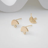 10pcs Gold Semicircle Earring Post With Loop,Needle Nickel Free Earrings, Ear Stud Loop, Hypoallergenic Earring Findings ZX179