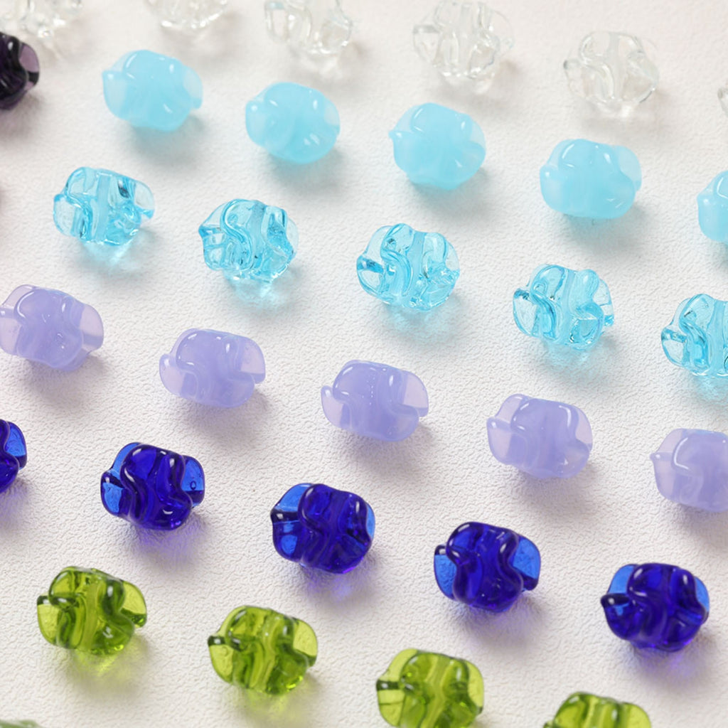Irregular Flower Glazed Beads, Spacer Beads, 15x11mm, Crystal Glass Loose Beads for Jewelry Making, DIY Beads Finding GT071