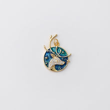 Load image into Gallery viewer, Enamel Round Deer Antler Charms, Sun, North Star, Malachite Blue Moose Pendant, 18K Gold Plated, Necklace Making Charms, Jewelry Findings