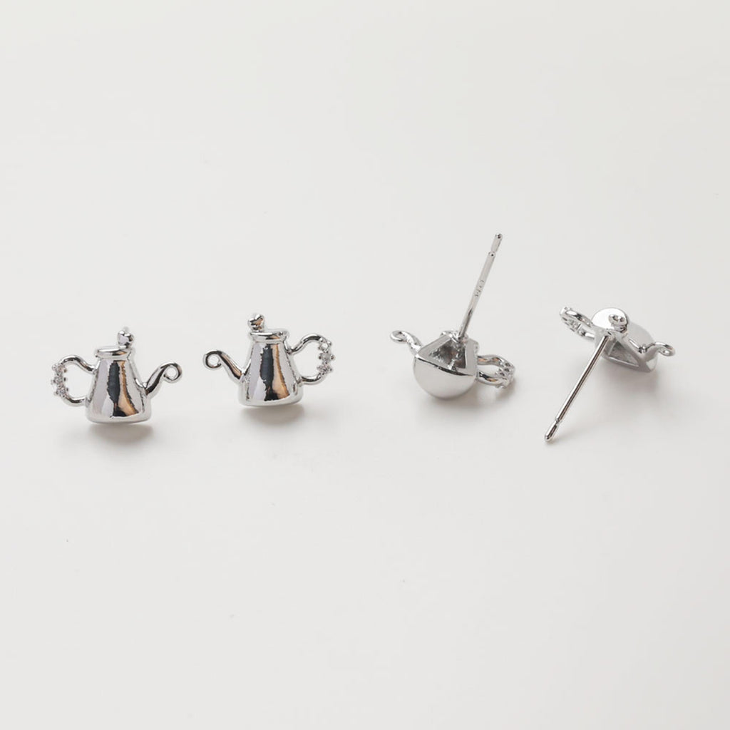 Mini Bottle Stud Earrings Post with loop, 14K Gold/Silver, S925 Silver Pin Nickel Free Earrings,  Ear Stud GZ762