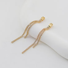Load image into Gallery viewer, 18k Real Gold Plated Earring Back with CZ Pave Tassels, Hypoallergenic Earring Backs for Studs, Jewelry making Findings ZX361
