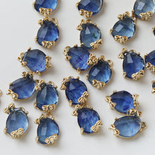 Load image into Gallery viewer, Irregular Shape Crystal Charm, Glass Connector, Glass Pendant, 18K Gold Plated, Jewelry Findings GZ730