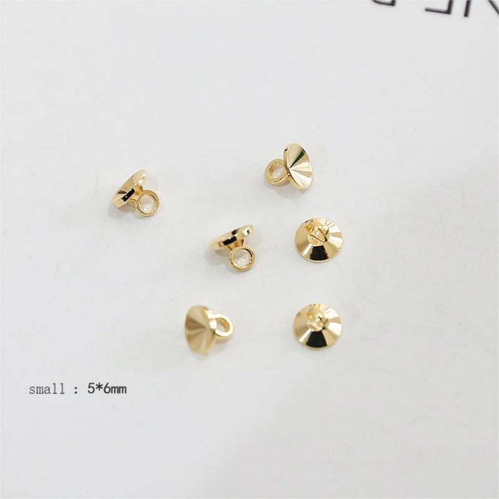 10pcs Beads Caps, Bead Cones, 18K Gold Plated, With Loop, 6mm, 8mm, Pearl Bead Caps, Jewelry Making BY015