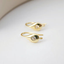 Load image into Gallery viewer, 18K Gold Plated Ear Wires, Cubic Pave Earring Hooks, Nickel Free, Fish Hooks, Ear Wires for Jewelry Making D0164