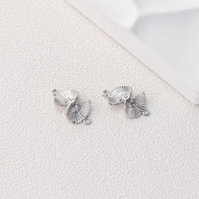 Cargar imagen en el visor de la galería, Dije de circonita cúbica en forma de abanico, conector en forma de abanico, chapado en oro de 18 quilates, para collares y pendientes, accesorios de joyería D0496