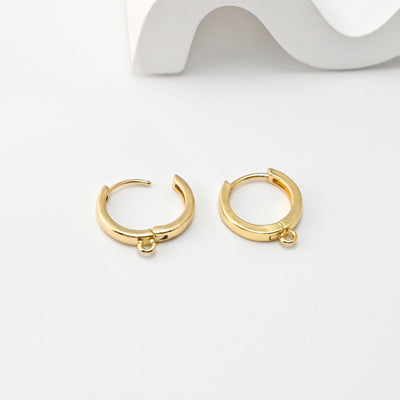 10PCS Huggie Hoops Earring Hoop, 18K Gold Plated Leverback Ear Hoops, Gold Earring Making Findings for Jewelry Making S660