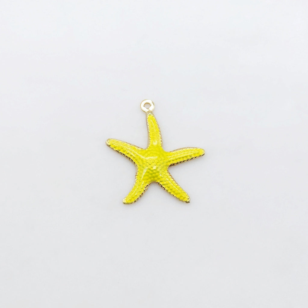 3D Enamel Starfish Charms, 18K Gold Plated, Dainty Starfish Shape Pendant, Bracelet Making Pendant S20520