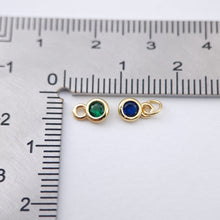 Load image into Gallery viewer, Mini Round Charm, Cubic Pendant, Real Gold Plated Brass Earring Charms, Jewelry Findings S1165