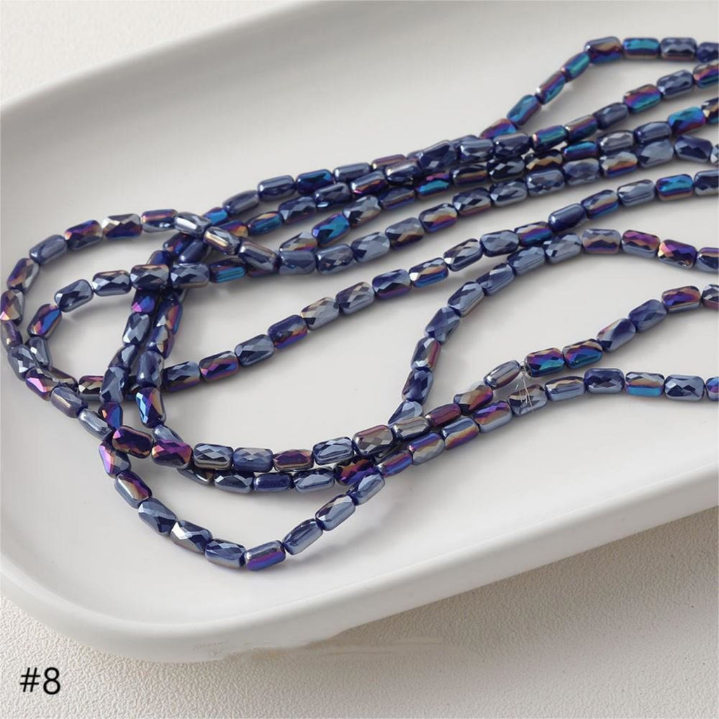 Rectangular Glass Beads, 6.4*4.1mm, Crystal Glass Loose Beads for Jewelry Making, DIY Beads Finding GZ544