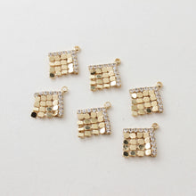 Load image into Gallery viewer, Diamond Shape Sequin Pendant, 18K Gold Plated, Earring Making Charm, Jewelry Finding JG018