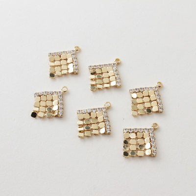 Diamond Shape Sequin Pendant, 18K Gold Plated, Earring Making Charm, Jewelry Finding JG018