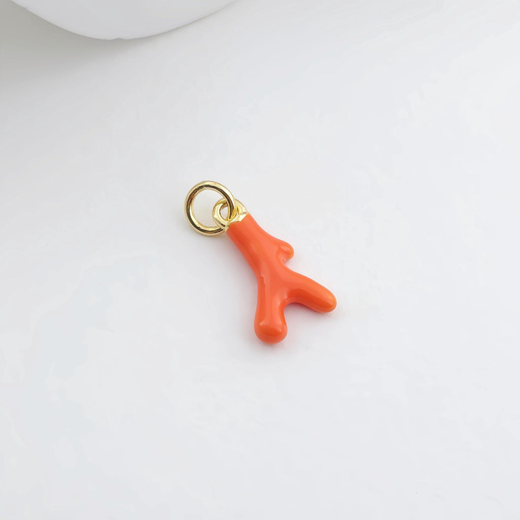 Enamel Marine Life Charms, Coral Pendant, Gold Plated Charms, Bracelet Making, Jewelry Findings S1292