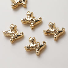 Cargar imagen en el visor de la galería, Dije de conejito, colgante de conejo bañado en oro de 14 quilates, dije de animal, dije de gato, accesorio para collar GZ722