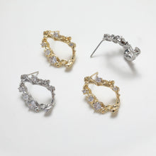 Load image into Gallery viewer, Irregular Niche Ear Post With Loop, S925 Silver Ear Pin Nickel Free Earrings, Gold/Silver Ear Stud, Hypoallergenic Earring Findings BB016