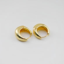 Load image into Gallery viewer, Gold Round Ear Hoops, 18K Gold/Silver Plated Leverback Earrings, Huggie Hoops Earring D0576