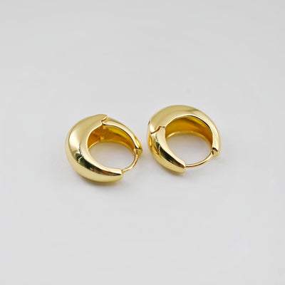 Gold Round Ear Hoops, 18K Gold/Silver Plated Leverback Earrings, Huggie Hoops Earring D0576