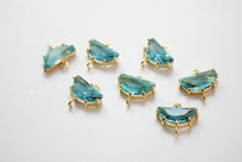 Load image into Gallery viewer, Danity Half Circle Connector with 2 holes, 14K Gold Plated, Crystal Connectors, 15x15mm Jewelry Findings JH032