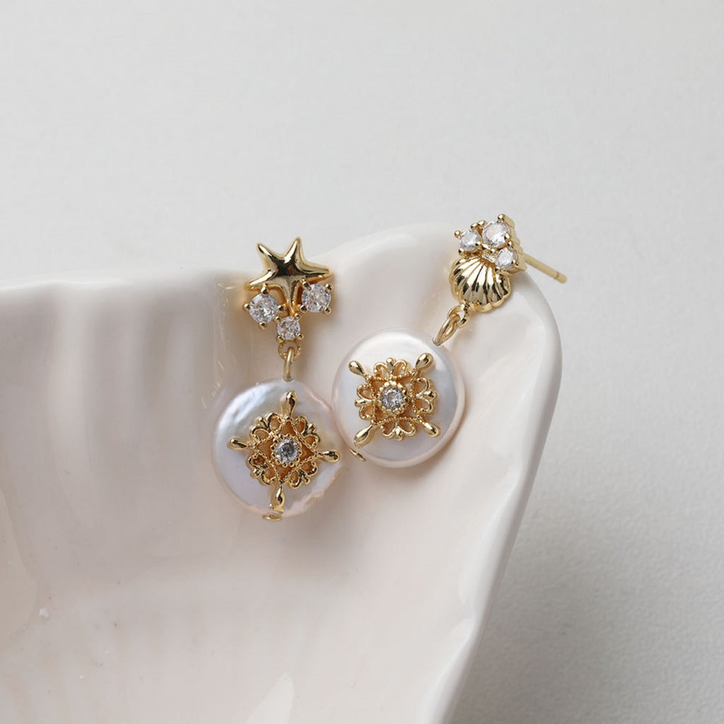 أقراط مكعبة مرصعة بالنجوم، صدفية، ذهبية/فضية، أقراط من الفضة الإسترليني 925 خالية من النيكل، نتائج أقراط مضادة للحساسية GT051