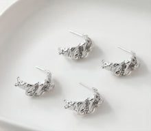 Load image into Gallery viewer, C Shape Irregular Earrings Post, 14K Gold, S925 Silver Ear Pin Nickel Free Earrings, Ear Stud Hypoallergenic Earring Findings GE077-D0014