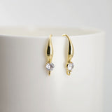 18K Gold Plated Ear Wires, Round Cubic Pave Earring Hooks, Nickel Free, Fish Hooks, Ear Wires for Jewelry Making D0138