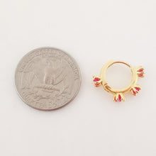 Load image into Gallery viewer, Flower Cubic Ear Hoops Pave Crystal , 16mm, 18K Gold Plated Leverback Earrings, Huggie Hoops Earring S20264