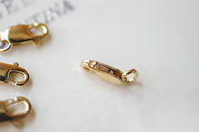 Load image into Gallery viewer, 14K Gold Filled Lobster Claw Clasp, 3x8mm/4x10mm/4.5x12mm/5.2x13.5mm, Clasp with Open Loops for Necklace Bracelet Making B018