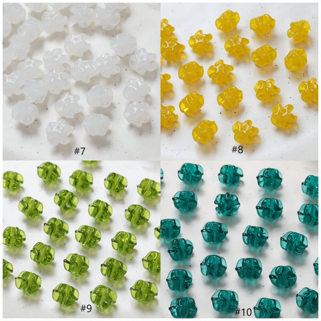 Irregular Flower Glazed Beads, Spacer Beads, 15x11mm, Crystal Glass Loose Beads for Jewelry Making, DIY Beads Finding GT071